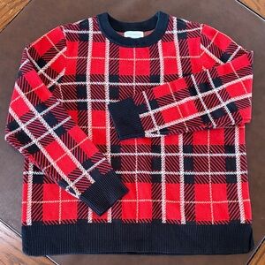 Red and Black Plaid Sweater